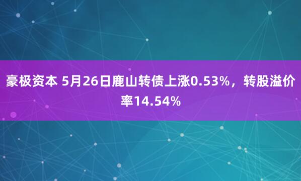 豪极资本 5月26日鹿山转债上涨0.53%，转股溢价率14.54%